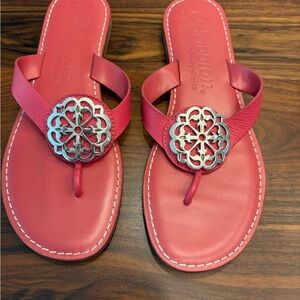 Brighton Alice Pink and Silver Sandals with Decorative Medallion